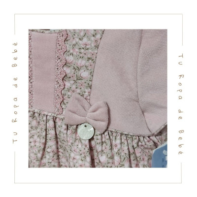 COLECCIÓN INVIERNO. Vestido con braga flores bebé niña Kiriki
