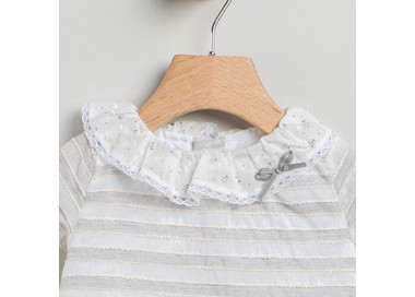 COLECCIÓN VERANO. Vestido bebé rayas gris