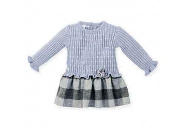 COLECCIÓN INVIERNO. Vestido Punto-Tela ELEGANT SQUARES