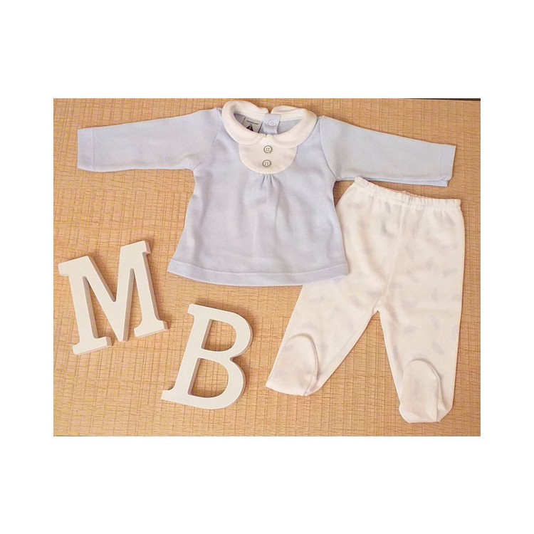 COLECCIÓN INVIERNO. Conjunto cuello bebé BABERO PLUMAS