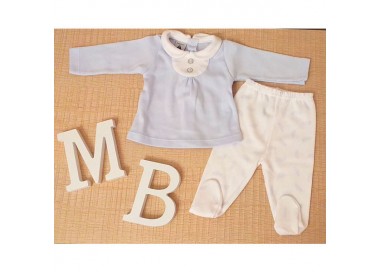 COLECCIÓN INVIERNO. Conjunto cuello bebé BABERO PLUMAS