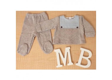 COLECCIÓN INVIERNO. Conjunto 2 piezas babero TABLAS OXFORD