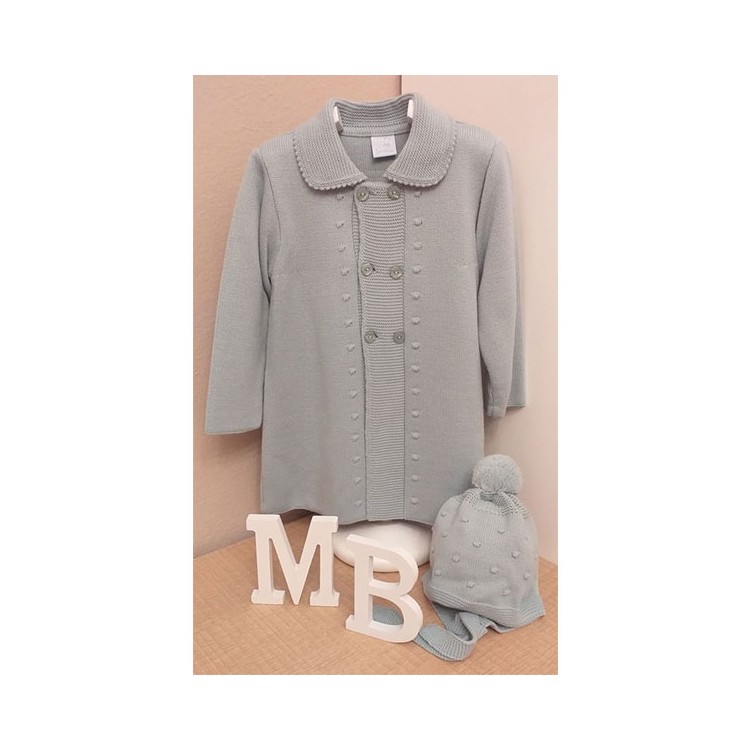 COLECCIÓN INVIERNO. Abrigo bebé con gorrito pompón