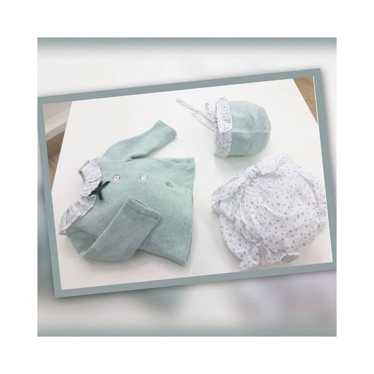 Conjunto braguita con capota a juego. Color verde agua. Marca Coco Acqua. Temporada Invierno.