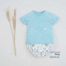 VERANO 2022. Conjunto ranita bebé PAJAROS Y FLORES