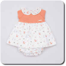 COLECCIÓN VERANO. Vestido con braguita bebé niña TIGRE Pangasa Baby