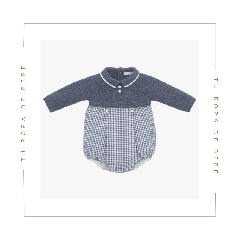Pelele para bebé, color azul noche. Nueva temporada Invierno 2024. Colección Nuit. Marca Martín Aranda.