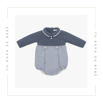 Pelele para bebé, color azul noche. Nueva temporada Invierno 2024. Colección Nuit. Marca Martín Aranda.