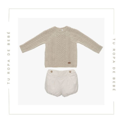 Conjunto bombacho arena. Colección Stone. Marca Martín Aranda. Colección Invierno 2024.