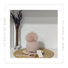 NUEVA COLECCIÓN. Gorro pompón pelo natural bebé Martín Aranda