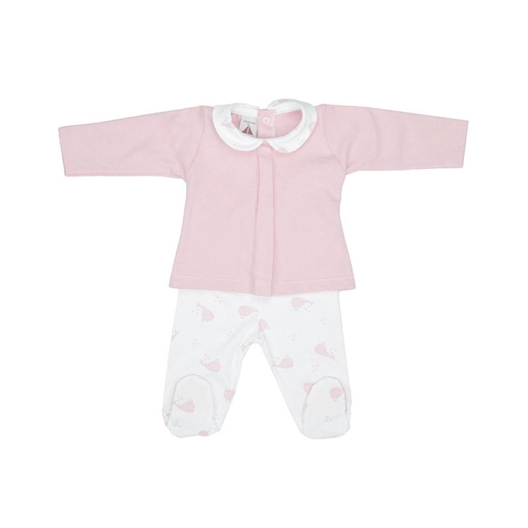 COLECCIÓN VERANO. Conjunto polaina cuello bebé Whale