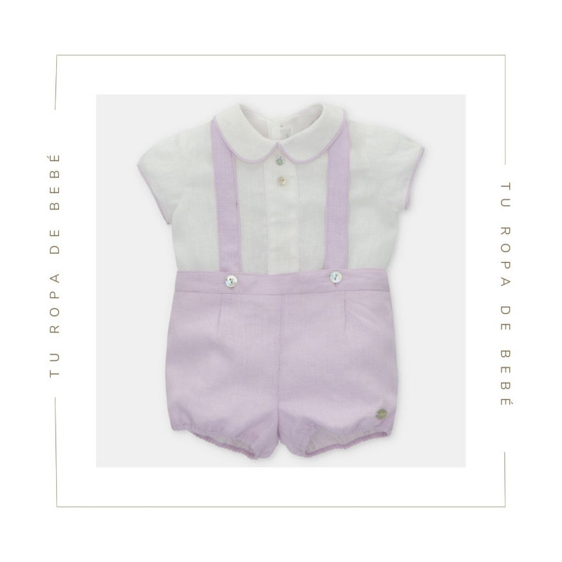 Conjunto de bombacho para bebé en color Lavanda. Colección Mawl. Marca Martín Aranda.