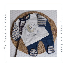 Pijama dos piezas de verano para niño. Color azul. Marca Babybol.