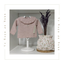 Conjunto de braguita en color rosa empolvado. Colección Fleur. Marca Martín Aranda. Temporada invierno.