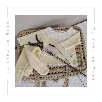 COLECCIÓN VERANO. Conjunto polaina bebé niña CIGÜEÑA Paz Rodríguez