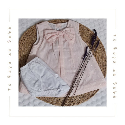 COLECCIÓN VERANO. Vestido con braga bebé niña LAZO Cotton&Sugar