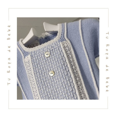 COLECCIÓN INVIERNO. Conjunto polaina azul bebé niño DULZURA Paz Rodríguez
