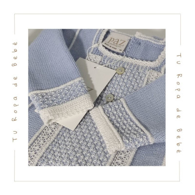 COLECCIÓN INVIERNO. Conjunto polaina azul bebé niño DULZURA Paz Rodríguez