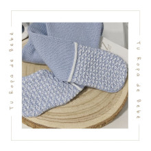 COLECCIÓN INVIERNO. Conjunto polaina azul bebé niño DULZURA Paz Rodríguez