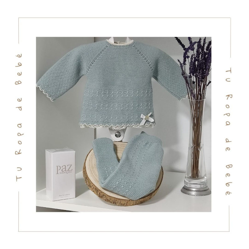 COLECCIÓN INVIERNO. Conjunto polaina bebé SALVIA Paz Rodríguez