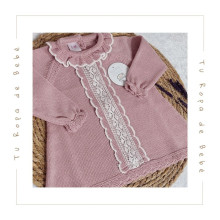 COLECCIÓN INVIERNO. Vestido punto PUNTILLA