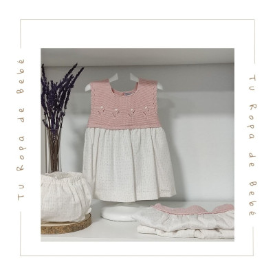 COLECCIÓN VERANO. Vestido con braga bebé niña MINI DOTS Pangasa Baby