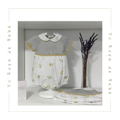 COLECCIÓN VERANO. Pelele bebé niño ELEFANTE Pangasa Baby