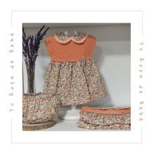 COLECCIÓN VERANO. Vestido con braguita bebé niña FLORES Pangasa Baby