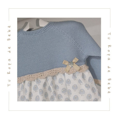 COLECCIÓN INVIERNO. Vestido con braga bebé niña SOÑO Paz Rodríguez