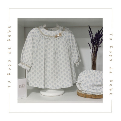 COLECCIÓN INVIERNO. Vestido plumeti con braga bebé niña SOÑO Paz Rodríguez