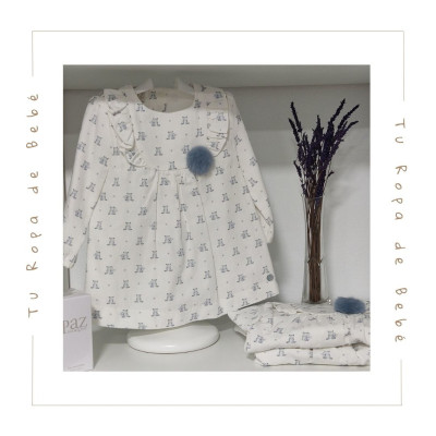 COLECCIÓN INVIERNO. Vestido estampado braga bebé niña TEDDY Paz Rodríguez