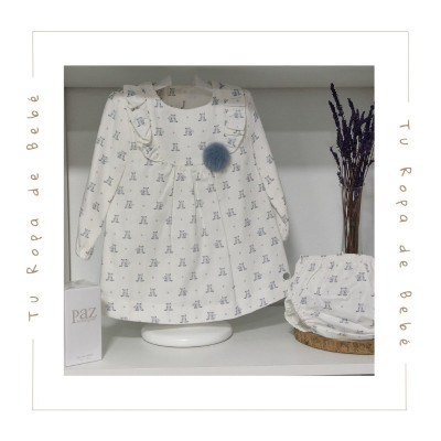 COLECCIÓN INVIERNO. Vestido estampado braga bebé niña TEDDY Paz Rodríguez