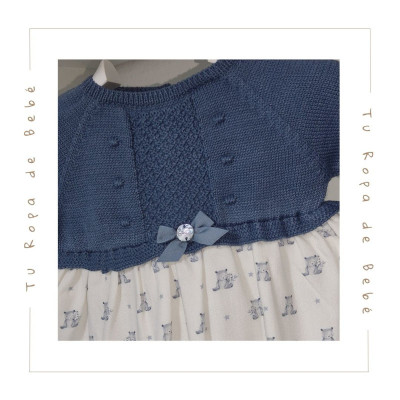 COLECCIÓN INVIERNO. Vestido con braga bebé niña TEDDY Paz Rodríguez