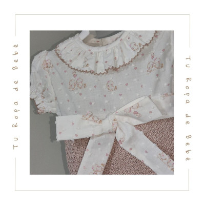 COLECCIÓN VERANO. Pelele bebé niña PIO PIO Paz Rodríguez