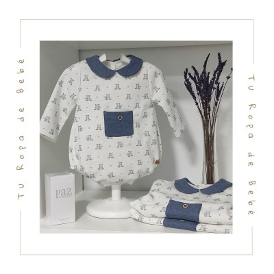 COLECCIÓN INVIERNO. Pelele corto bebé niño TEDDY Paz Rodríguez