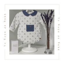 COLECCIÓN INVIERNO. Pelele corto bebé niño TEDDY Paz Rodríguez