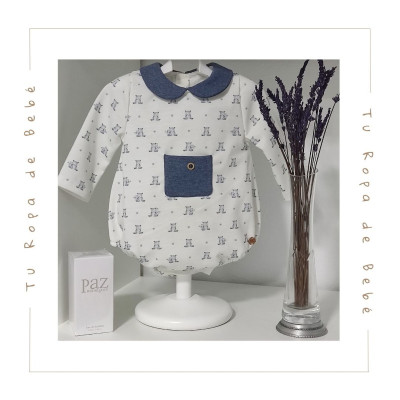 COLECCIÓN INVIERNO. Pelele corto bebé niño TEDDY Paz Rodríguez