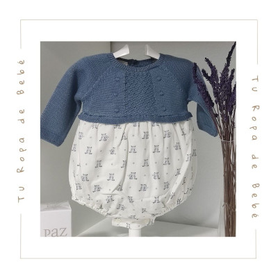 COLECCIÓN INVIERNO. Pelele bebé niño TEDDY Paz Rodríguez