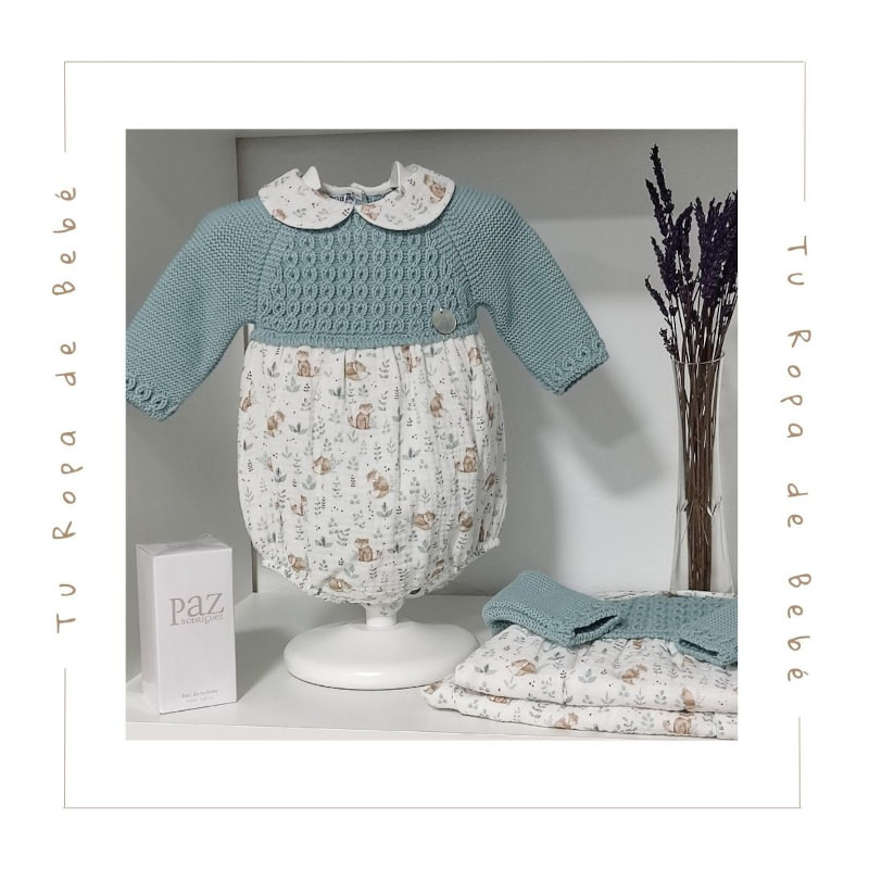 COLECCIÓN INVIERNO. Pelele corto bebé niño ZAFIRO Pangasa Baby