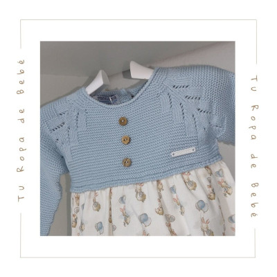 COLECCIÓN INVIERNO. Pelele corto bebé niño BUNNY LOVE Pangasa Baby