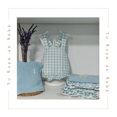 COLECCIÓN VERANO. Conjunto peto bebé niño BLU LIBERTY Pangasa Baby