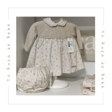 COLECCIÓN INVIERNO. Vestido con braga bebé niña STONE Martín Aranda