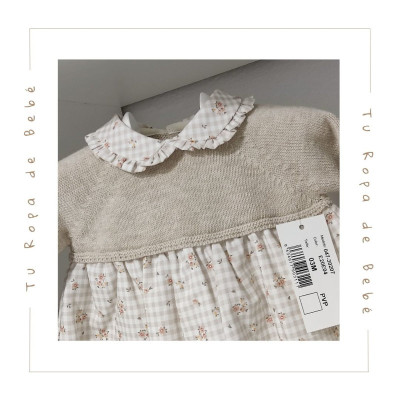 COLECCIÓN INVIERNO. Vestido con braga bebé niña STONE Martín Aranda