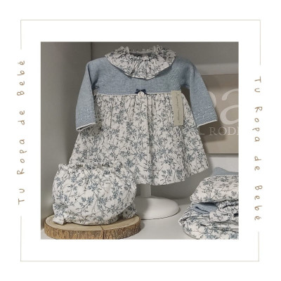 COLECCIÓN INVIERNO. Vestido con braga bebé niña AZUR Martín Aranda
