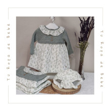 COLECCIÓN INVIERNO. Vestido con braga bebé niña SABBIA Martín Aranda