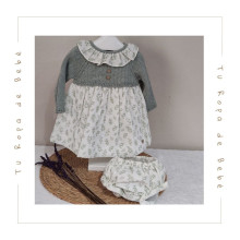 COLECCIÓN INVIERNO. Vestido con braga bebé niña SABBIA Martín Aranda