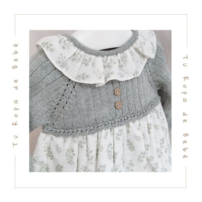 COLECCIÓN INVIERNO. Vestido con braga bebé niña SABBIA Martín Aranda