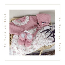 COLECCIÓN INVIERNO. Vestido con braga bebé niña DAMA Paz Rodríguez