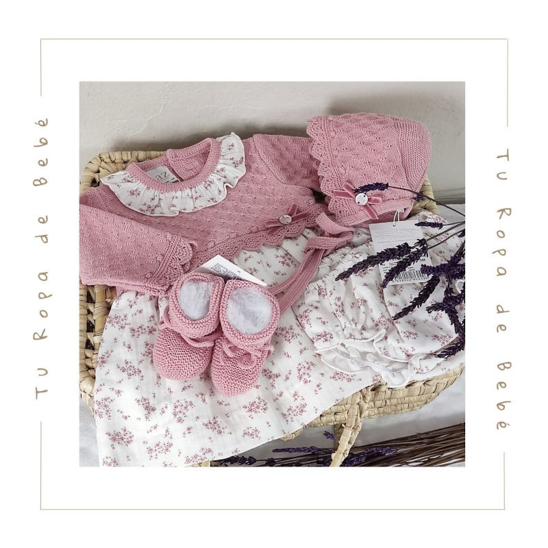 COLECCIÓN INVIERNO. Vestido con braga bebé niña DAMA Paz Rodríguez