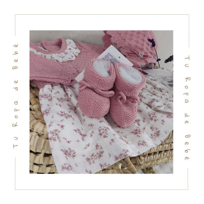 COLECCIÓN INVIERNO. Vestido con braga bebé niña DAMA Paz Rodríguez